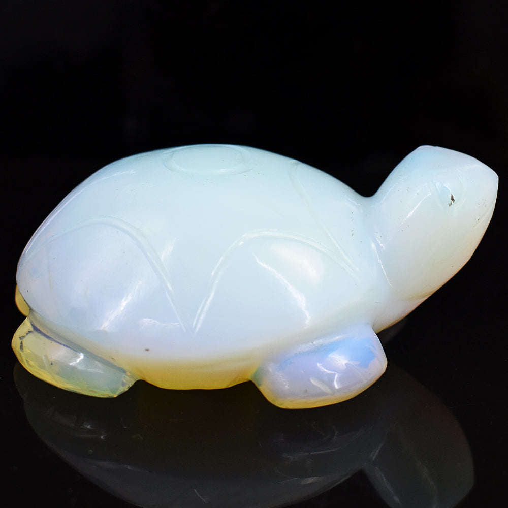 gemsmore:Artisian Opalite Hand Carved Crystal Gemstone Carving Turtle