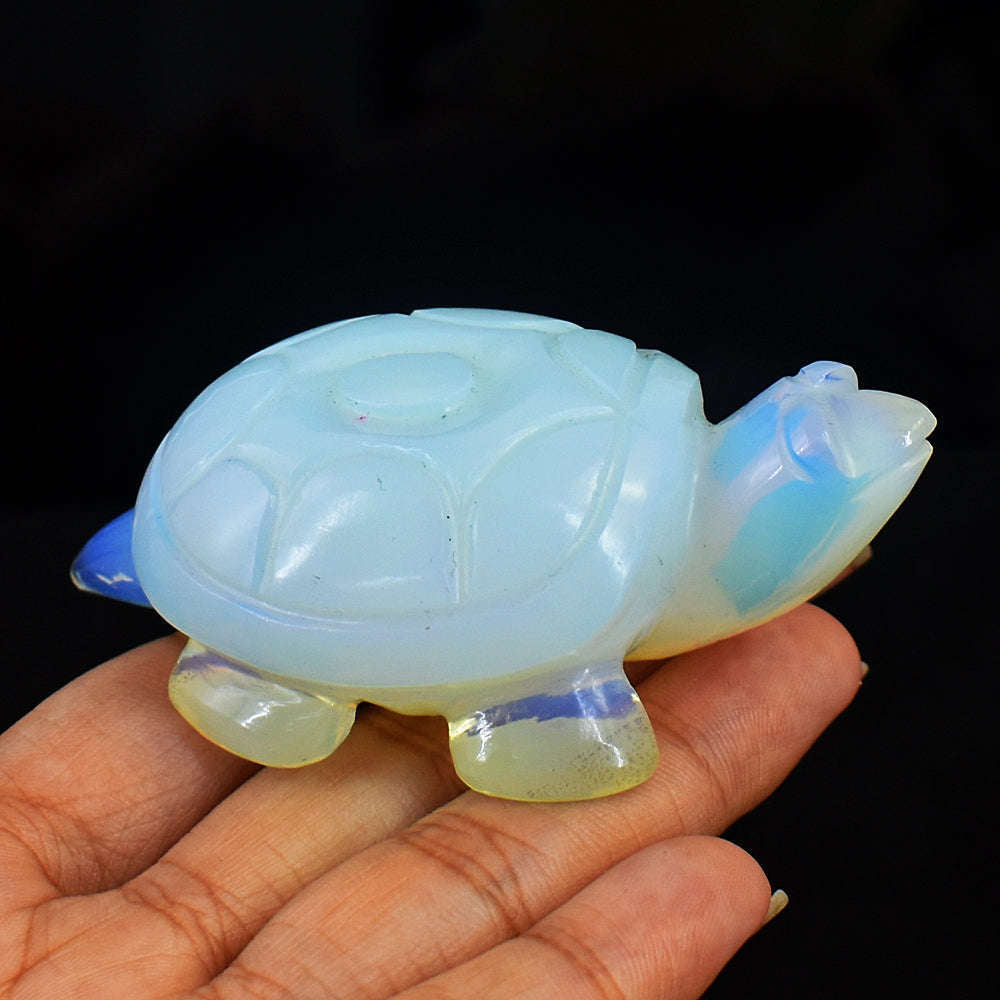 gemsmore:Artisian Opalite Hand Carved Crystal Gemstone Carving Turtle