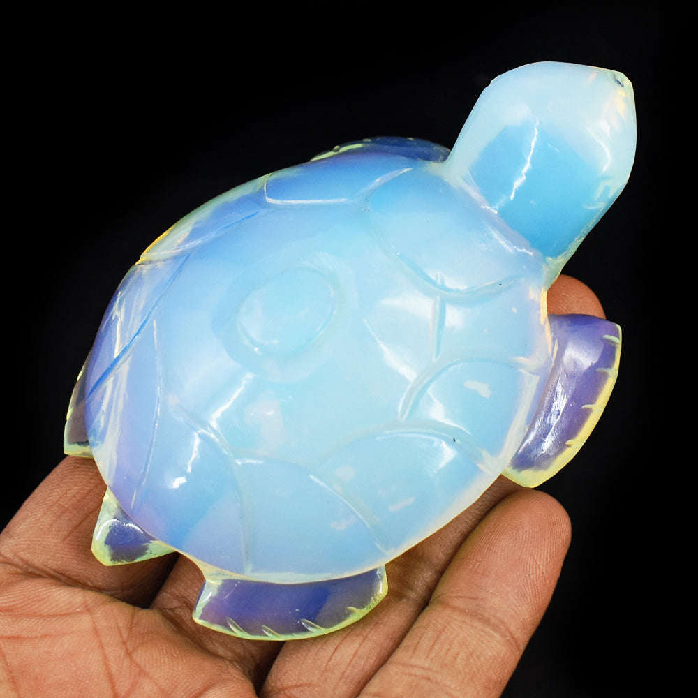 gemsmore:Artisian Opalite Hand Carved Crystal Gemstone Carving Turtle