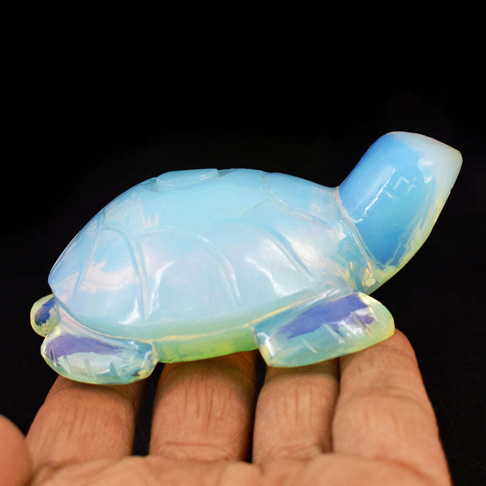 gemsmore:Artisian Opalite Hand Carved Crystal Gemstone Carving Turtle