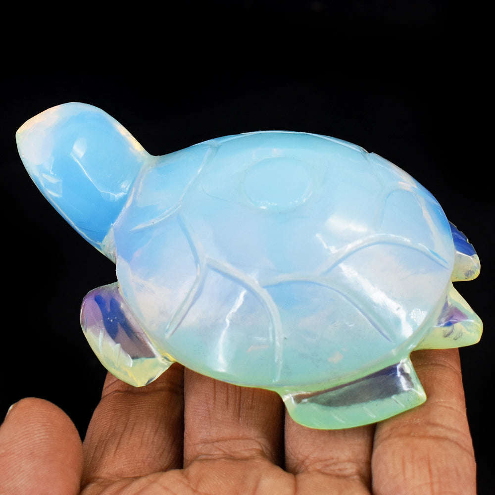 gemsmore:Artisian Opalite Hand Carved Crystal Gemstone Carving Turtle