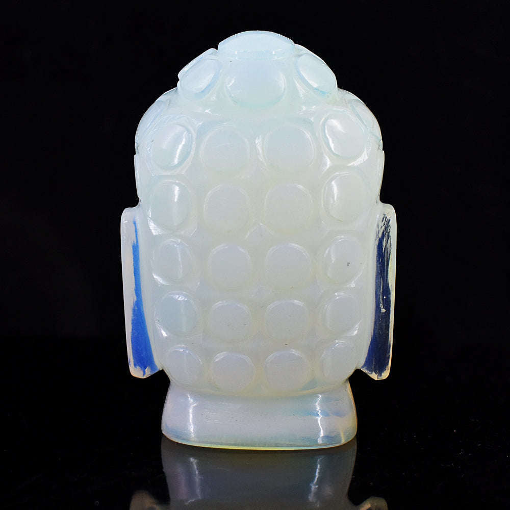 gemsmore:Artisian Opalite  Hand Carved Genuine Crystal Gemstone Carving Buddha Head