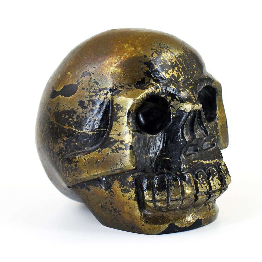 gemsmore:Artisian Pyrite Hand Carved Skull