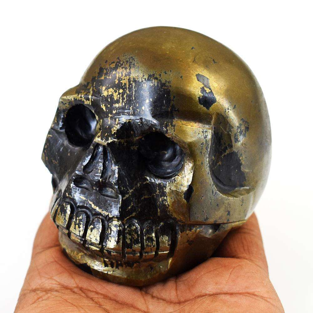 gemsmore:Artisian Pyrite Hand Carved Skull