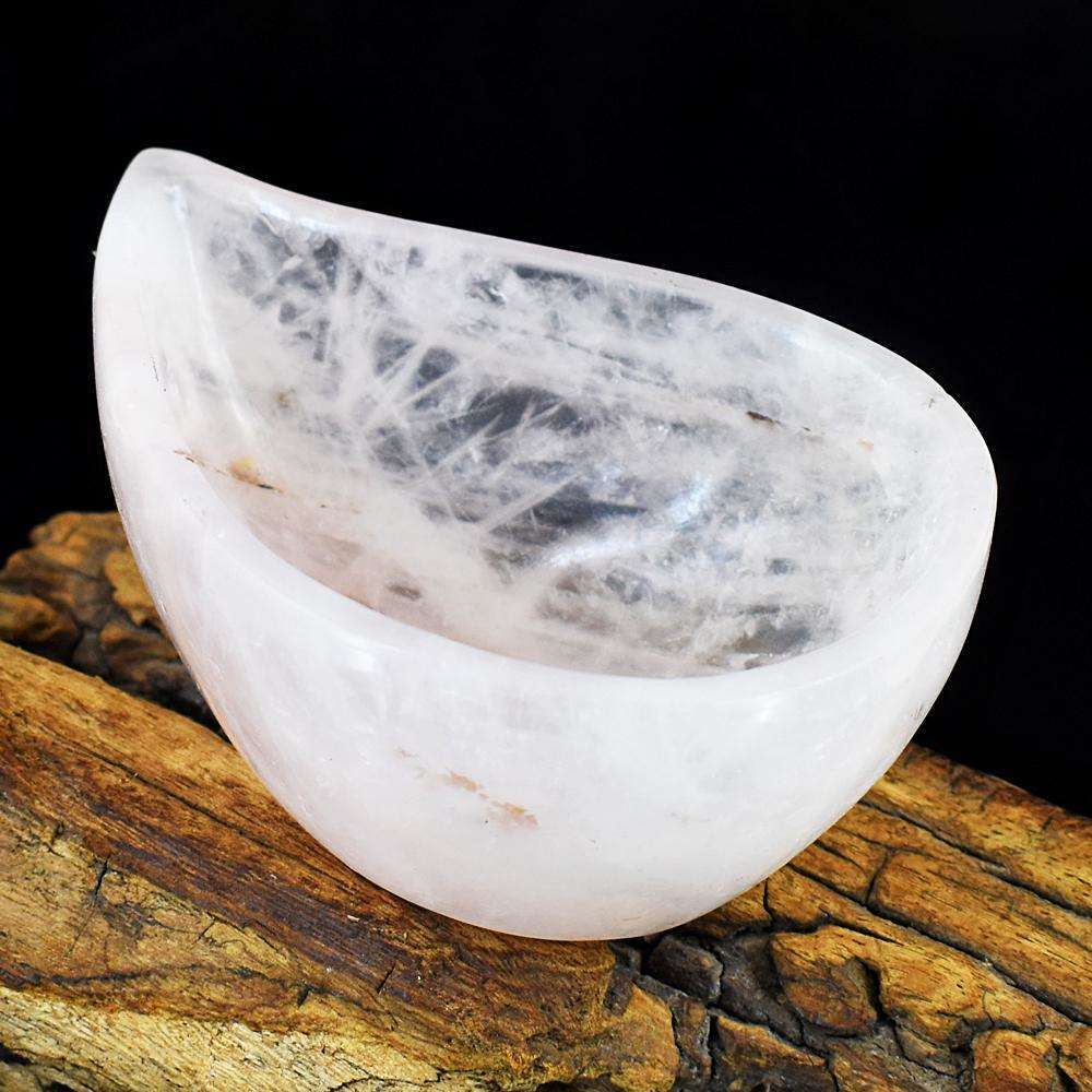 gemsmore:Artisian Rose Quartz Hand Carved Oil Lamp