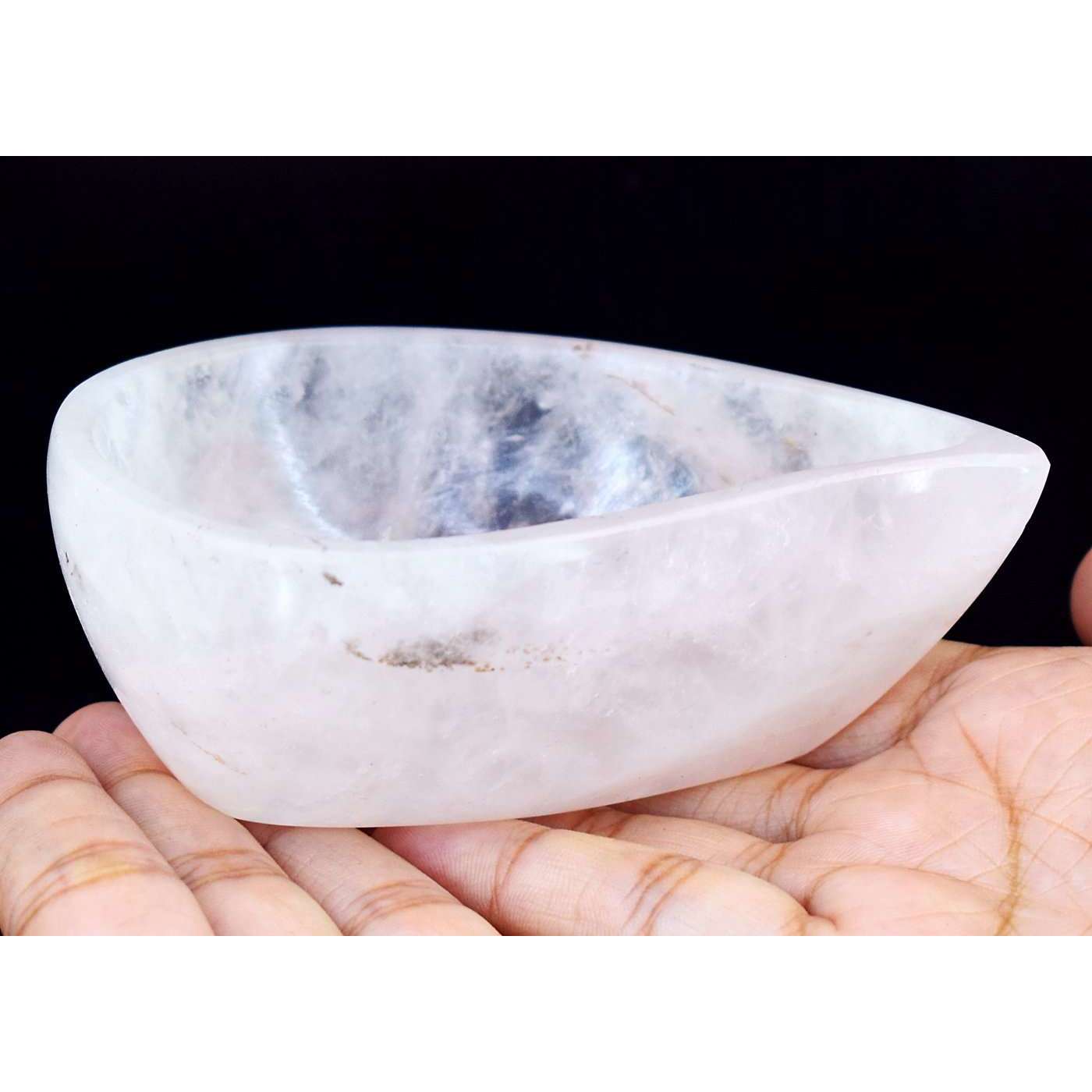 gemsmore:Artisian Rose Quartz Hand Carved Oil Lamp