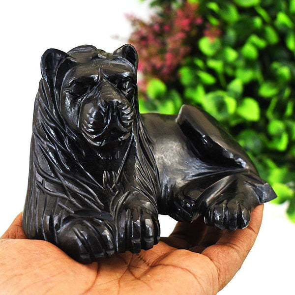 gemsmore:Artisian Spinel Gemstone Crystal Hand Carved Lion