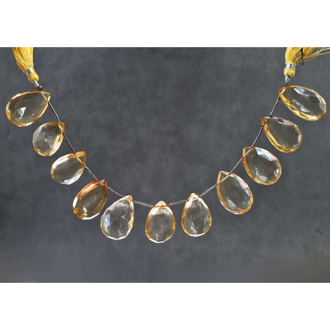 gemsmore:Awesome 270 Carats Genuine 08 Inches Golden Citrine Faceted Beads Strand