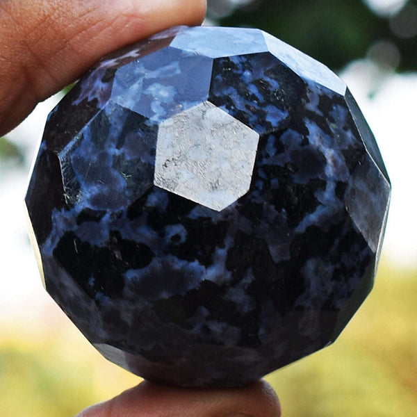 gemsmore:Awesome Gabrella Jasper Faceted Hand Carved Healing Crystal Sphere