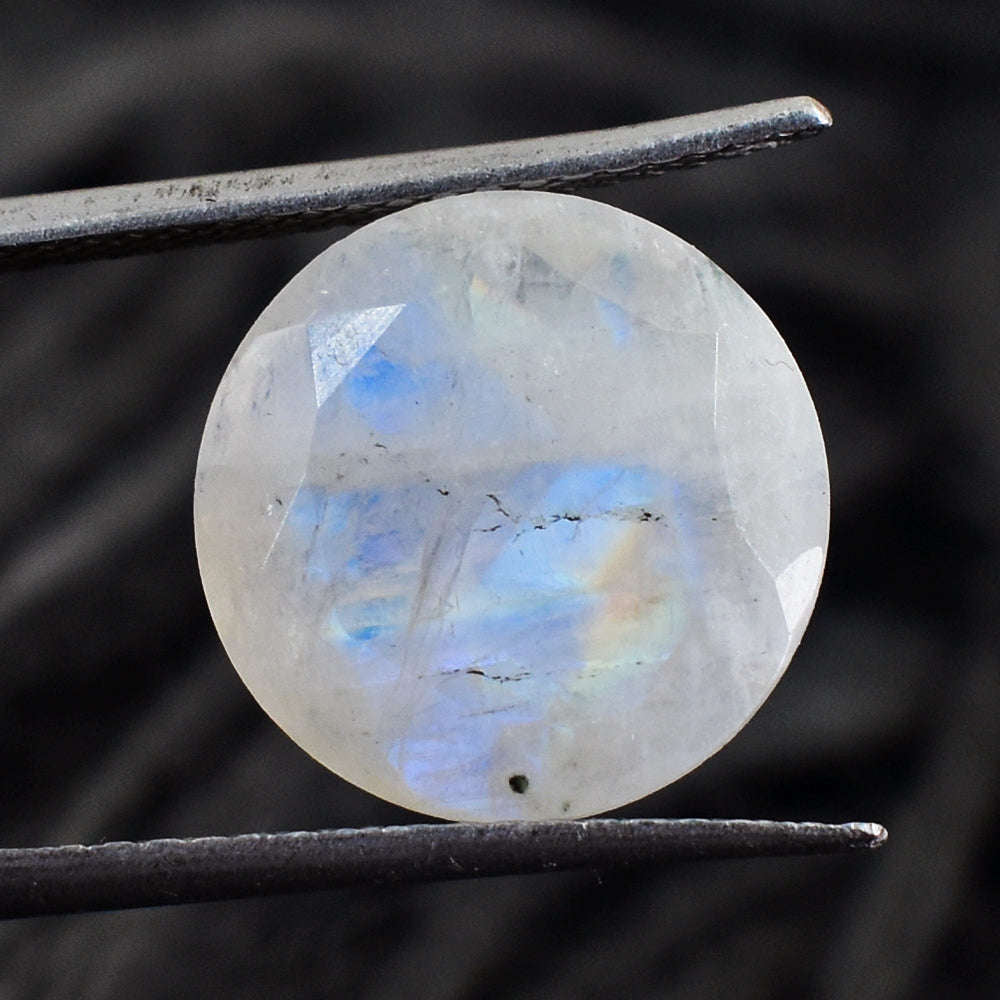 gemsmore:Beautiful 11 Carats  Genuine Blue Flash Moonstone Faceted Gemstone