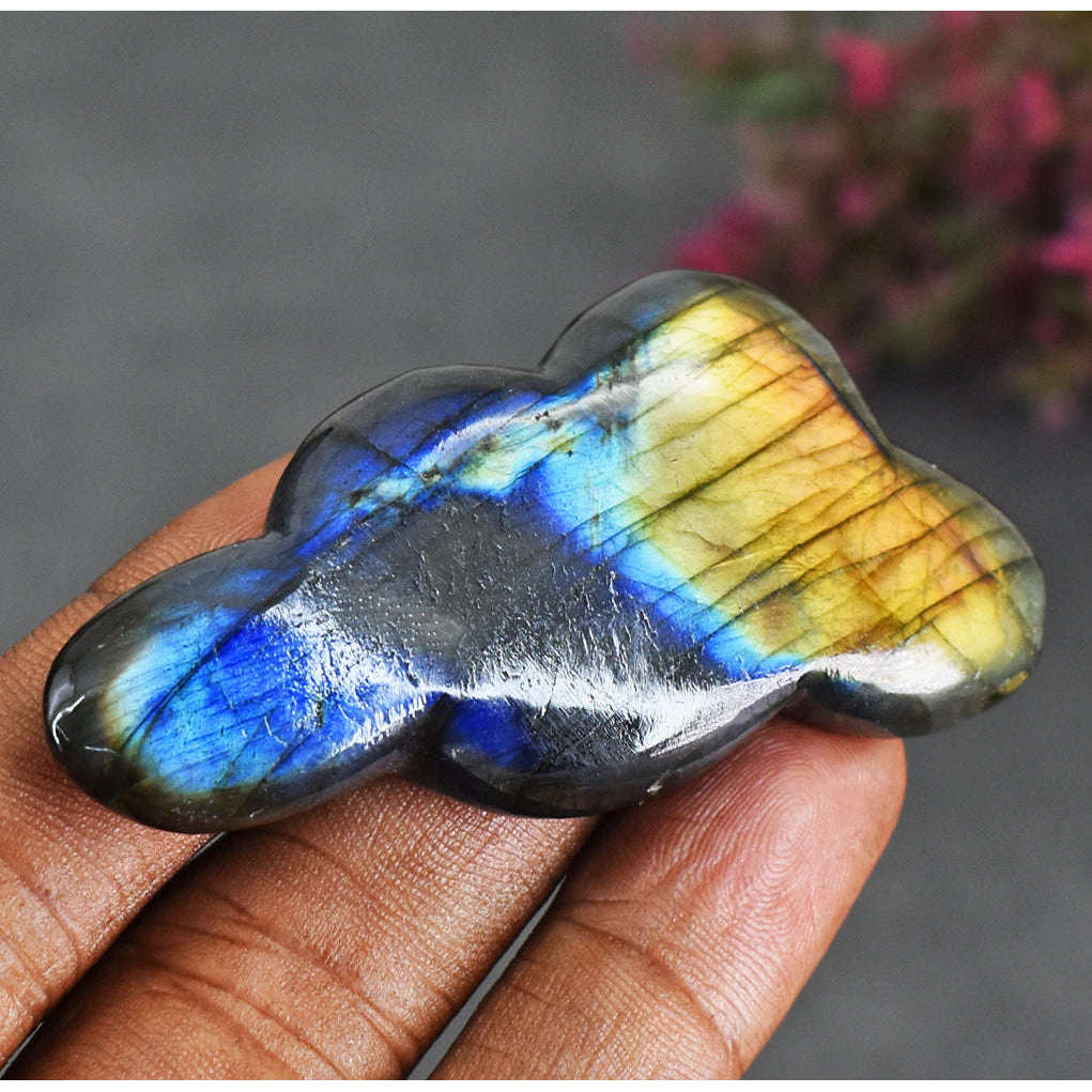 gemsmore:Beautiful 123 Carats Genuine Blue & Golden Flash Labradorite Cloud