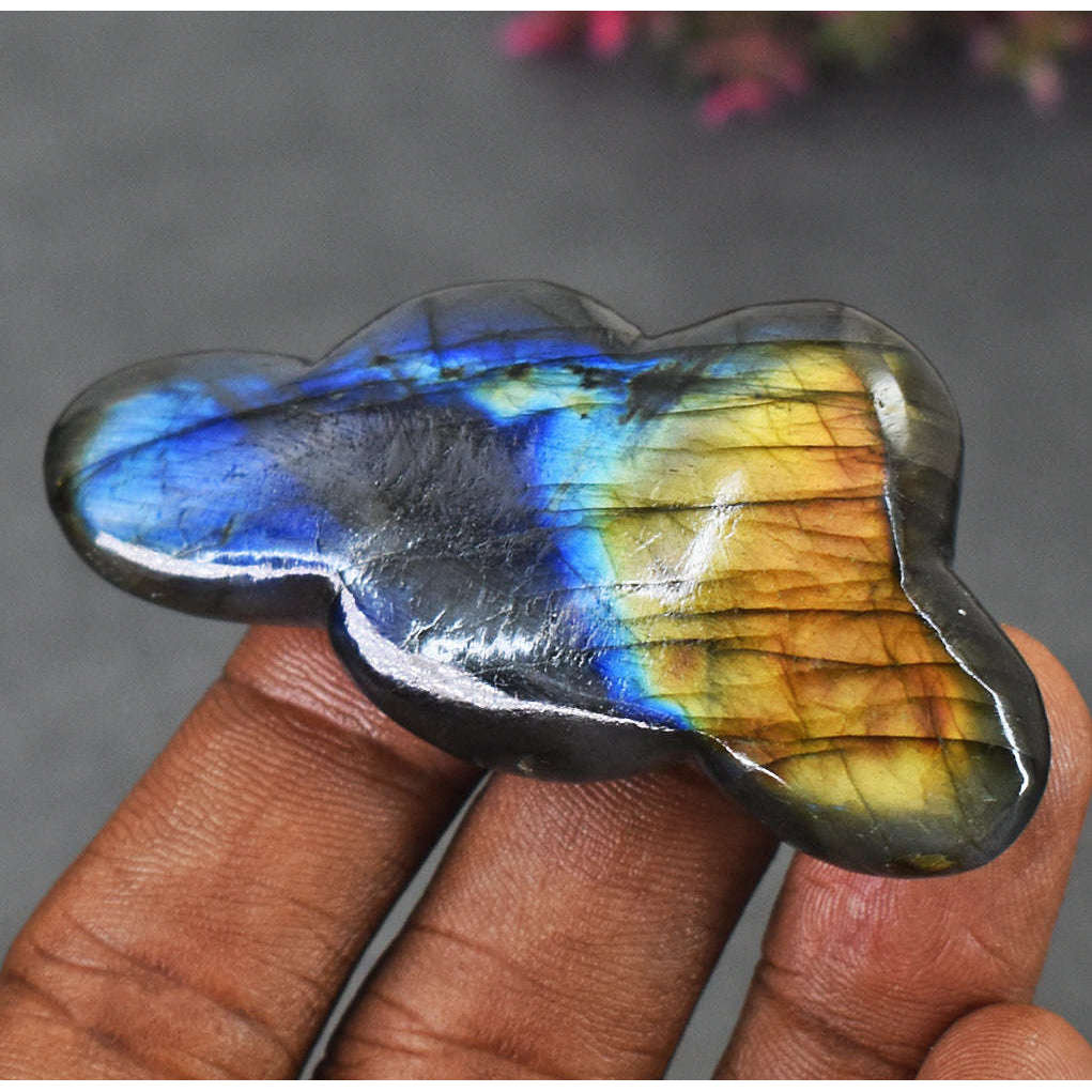 gemsmore:Beautiful 123 Carats Genuine Blue & Golden Flash Labradorite Cloud