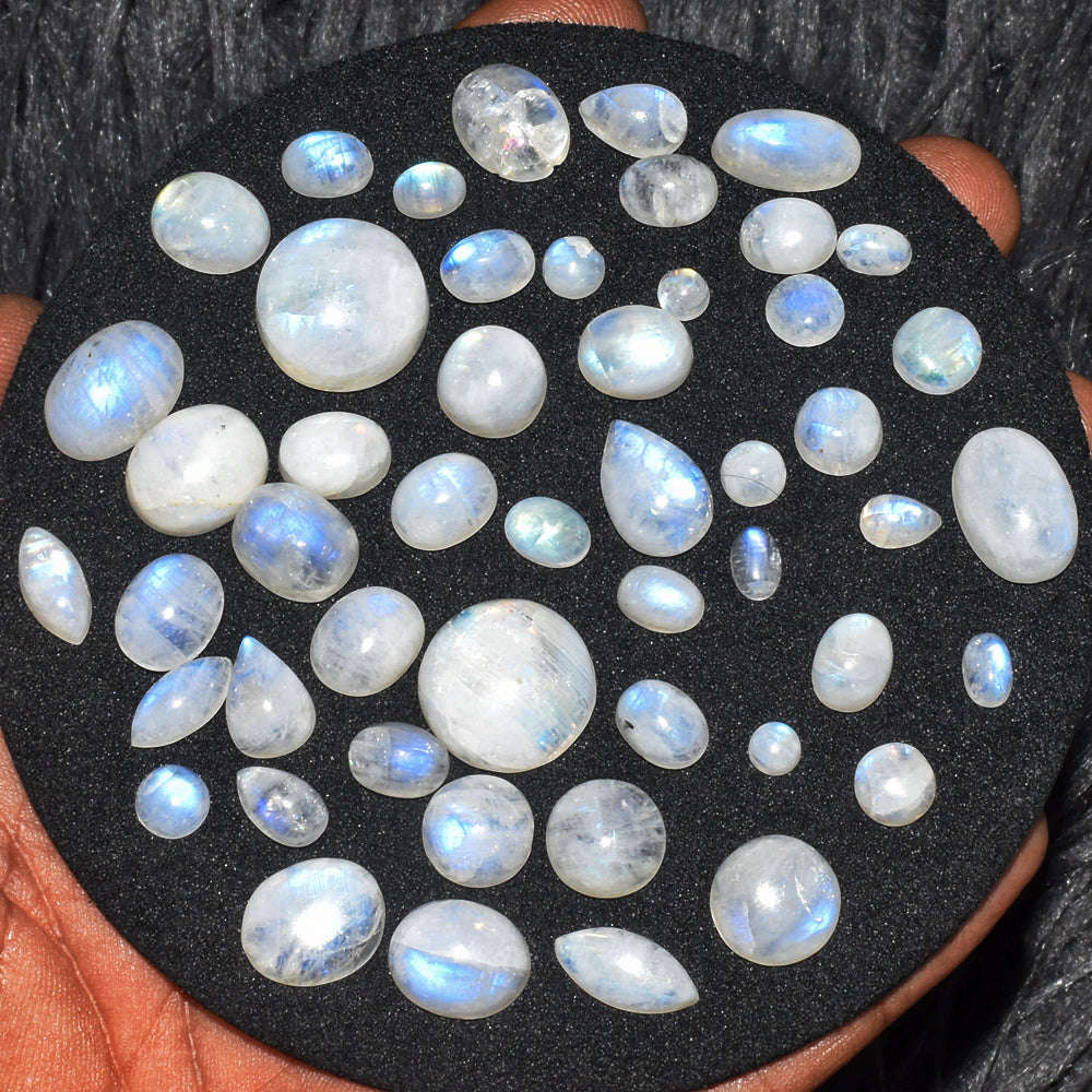 gemsmore:Beautiful 126 Carats  Genuine Blue Flash Moonstone Gem Lot