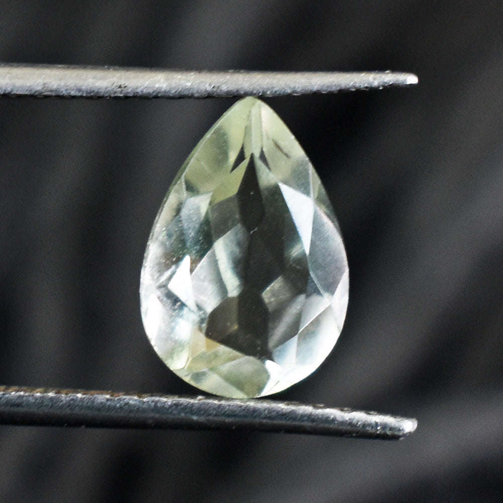 gemsmore:Beautiful 2 Carats  Genuine Prasiolite Faceted Gemstone