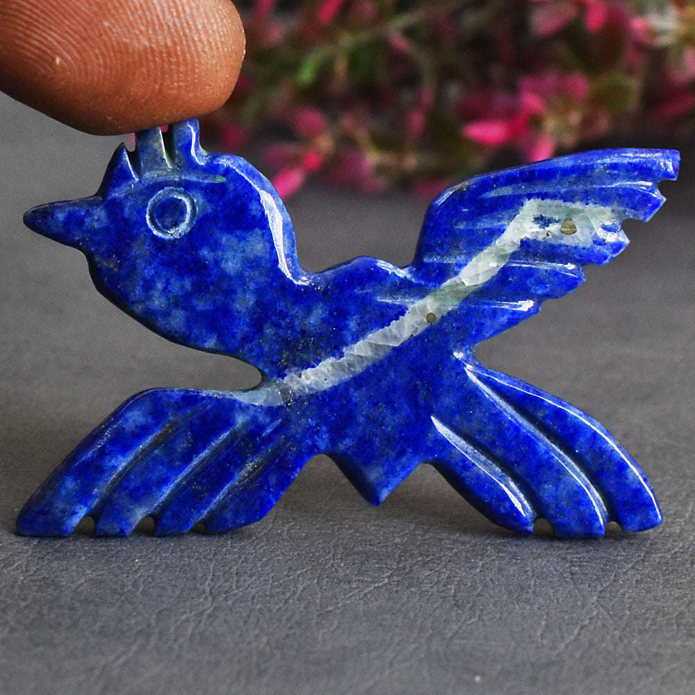 gemsmore:Beautiful 28 Carats  Genuine Lapis Lazuli Bird Gemstone