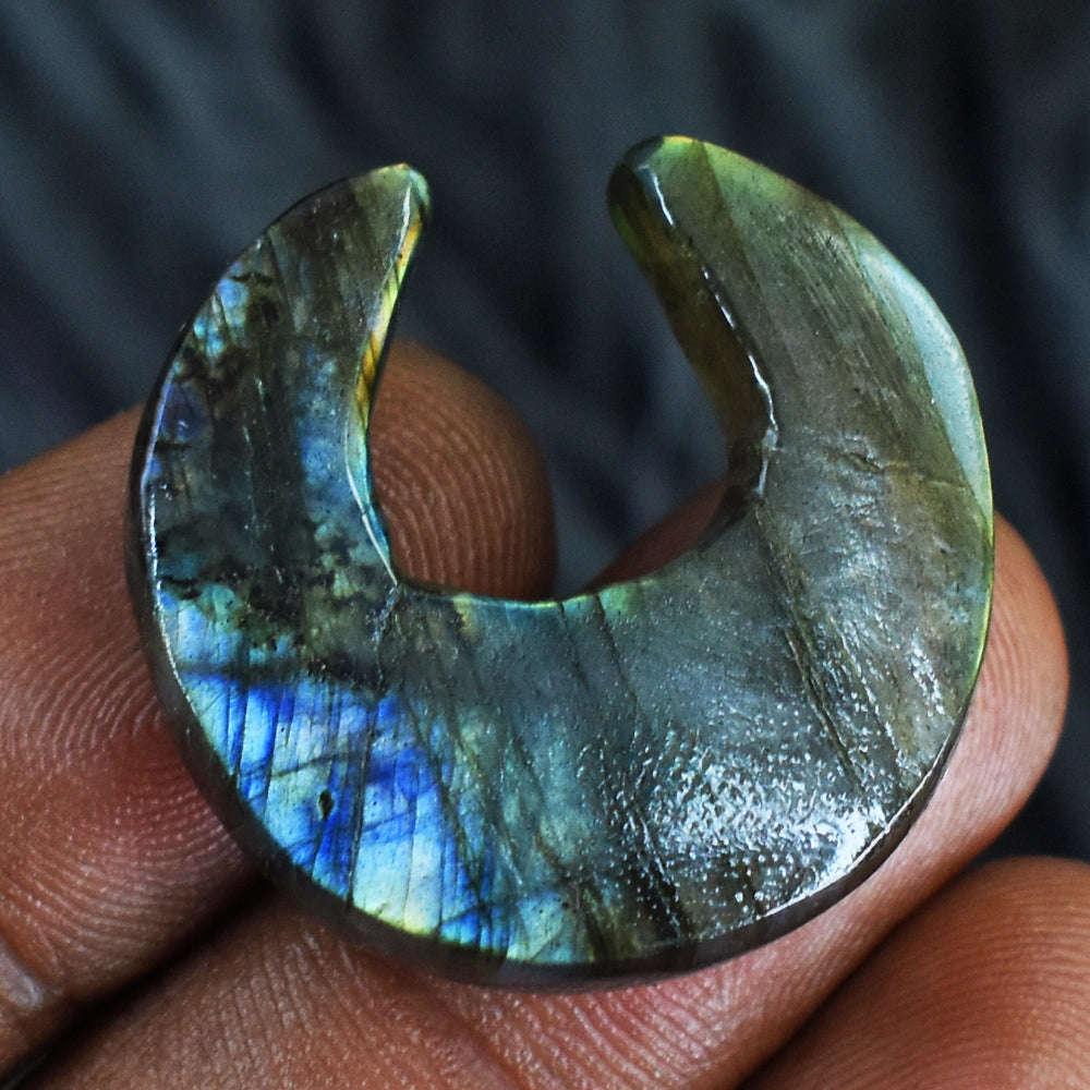 gemsmore:Beautiful 32 Cts Genuine Amazing Flash Labradorite Moon