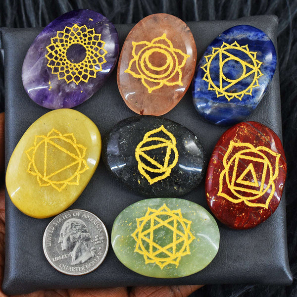 gemsmore:Beautiful 613 Carats Genuine Seven Chakra Gem Lot