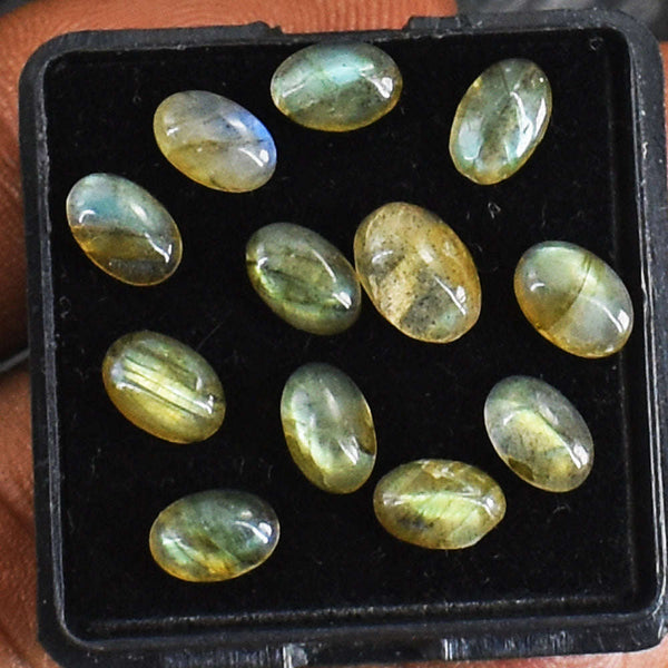 gemsmore:Beautiful 7 Carats  Genuine Golden Flash Labradorite Gem Lot