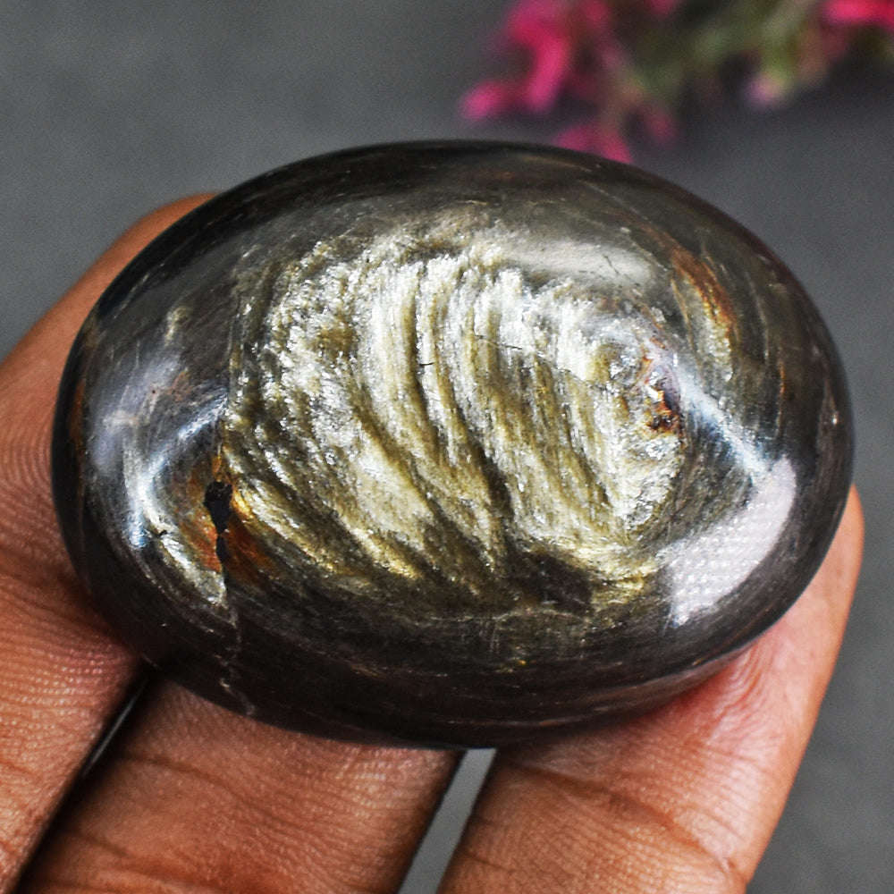 gemsmore:Beautiful 95 Cts Genuine Golden Obsidian Cabochon