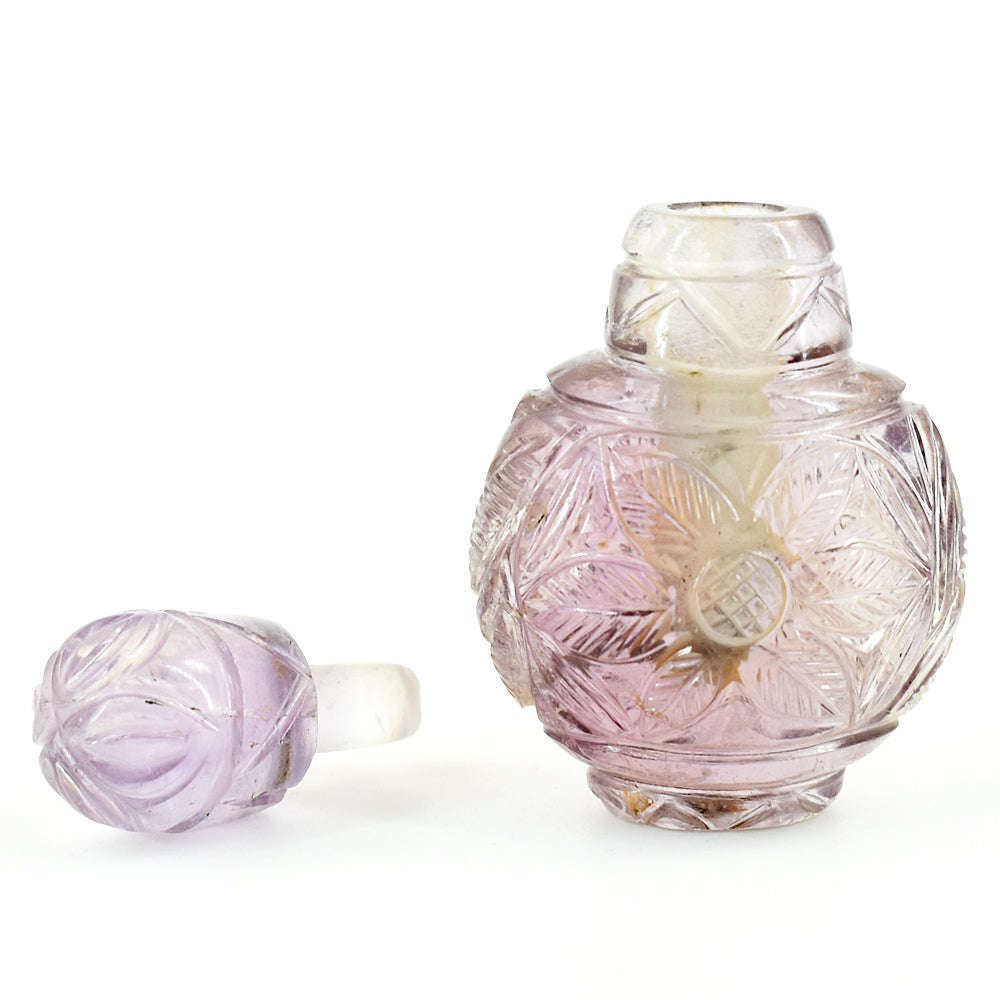 gemsmore:Beautiful Ametrine Hand Carved Genuine Crystal Gemstone Carving Perfume Bottle
