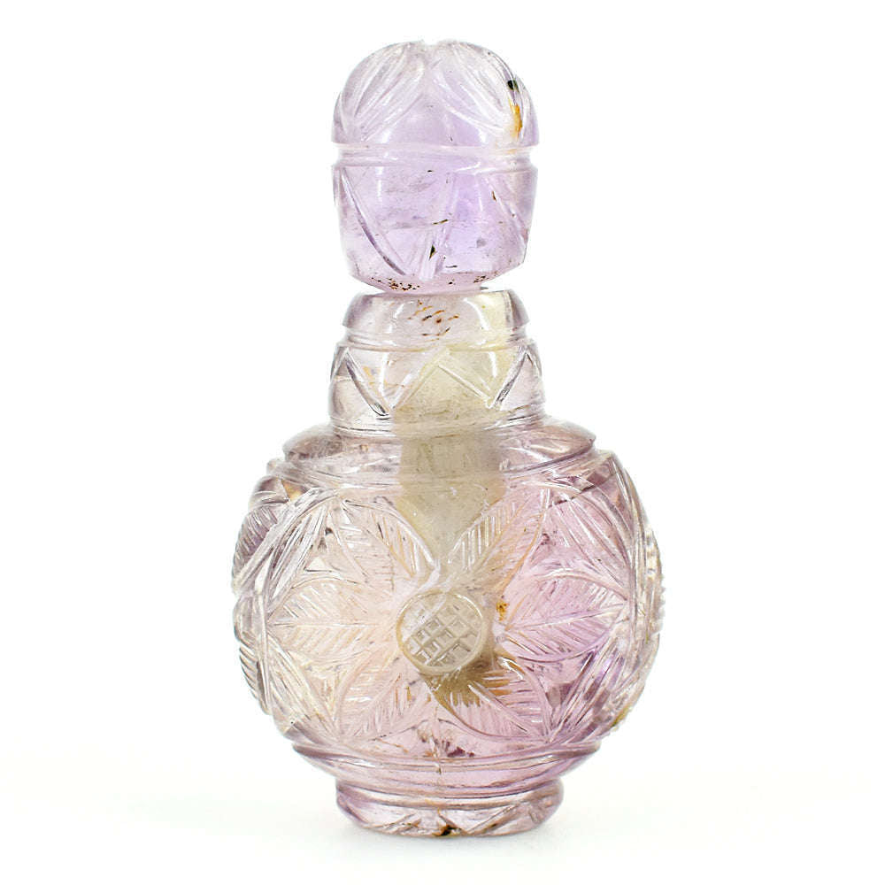 gemsmore:Beautiful Ametrine Hand Carved Genuine Crystal Gemstone Carving Perfume Bottle