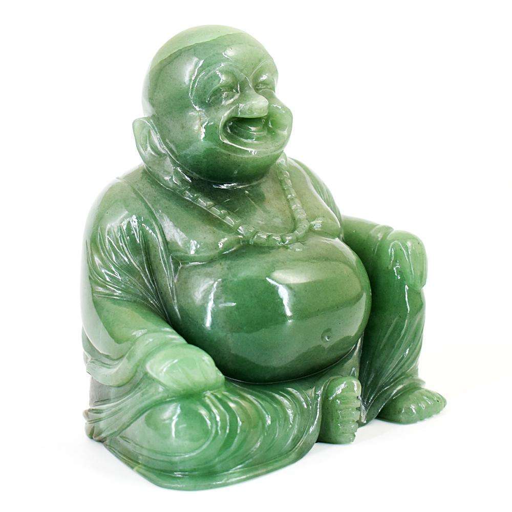 gemsmore:Beautiful Aventurine Hand Carved Genuine Crystal Gemstone Laughing Buddha