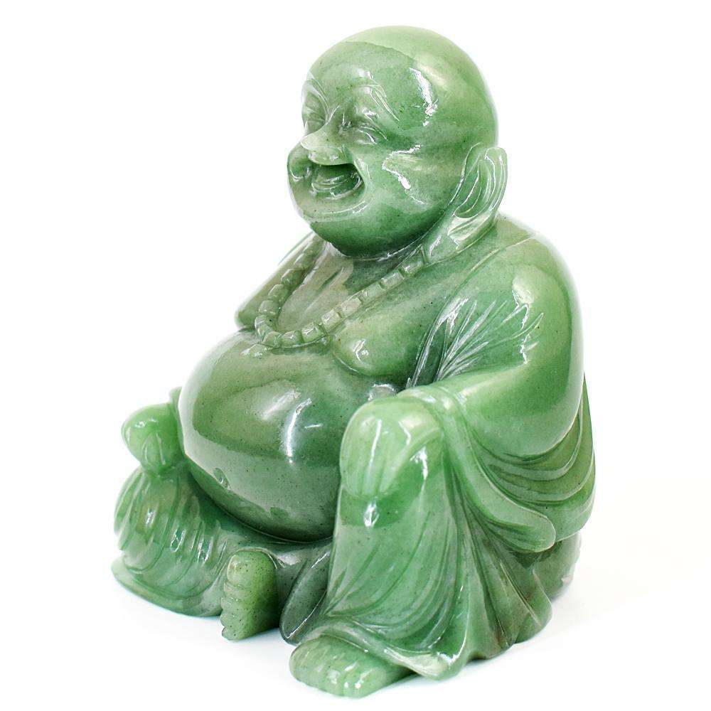 gemsmore:Beautiful Aventurine Hand Carved Genuine Crystal Gemstone Laughing Buddha