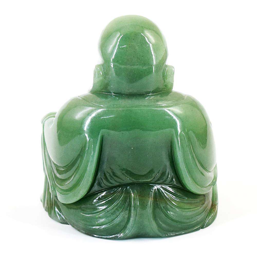 gemsmore:Beautiful Aventurine Hand Carved Genuine Crystal Gemstone Laughing Buddha