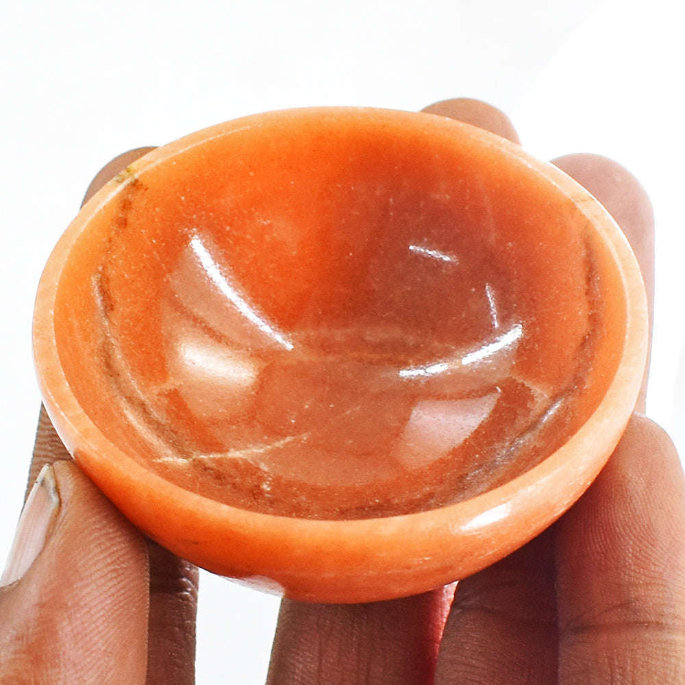 gemsmore:Beautiful Aventurine Hand Genuine Crystal Gemstone Carving Bowl
