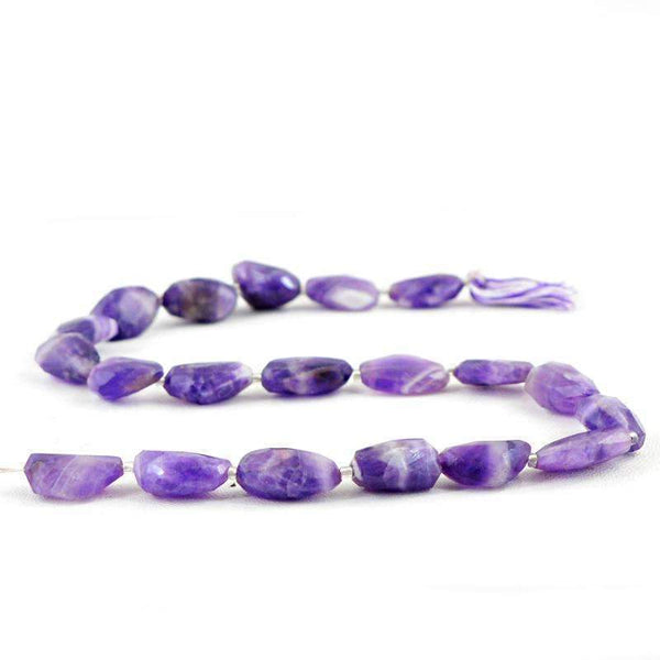 gemsmore:Beautiful Bi-Color Amethyst Drilled Beads Strand Natural Faceted