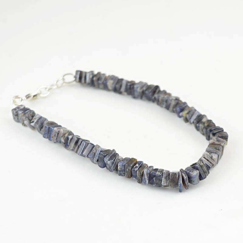 gemsmore:Beautiful Blue Tanzanite Bracelet Natural Untreated Beads