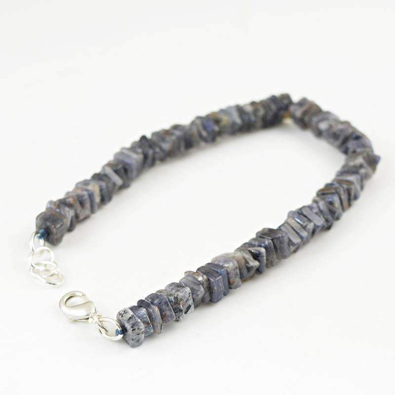 gemsmore:Beautiful Blue Tanzanite Bracelet Natural Untreated Beads