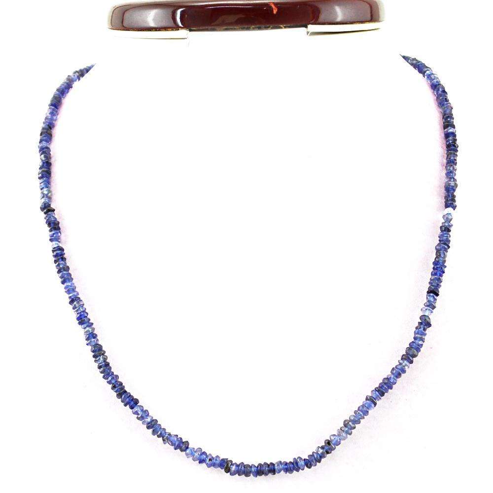 gemsmore:Beautiful Blue Tanzanite Necklace Natural Untreated Beads