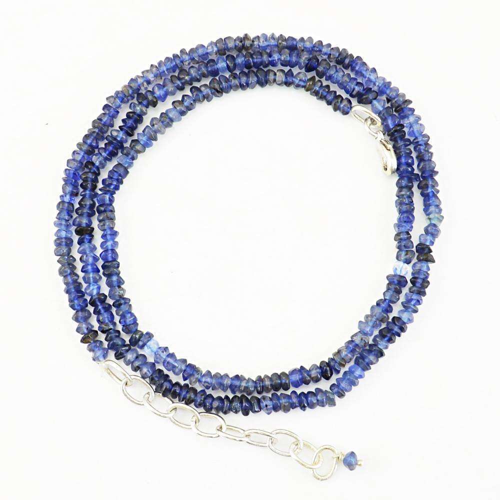 gemsmore:Beautiful Blue Tanzanite Necklace Natural Untreated Beads