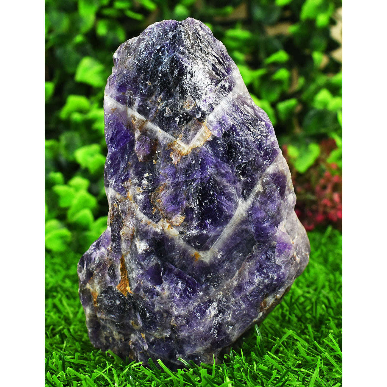 gemsmore:Beautiful Chevron Amethyst Hand Carved Genuine Crystal Gemstone Carving Lord Ganesha