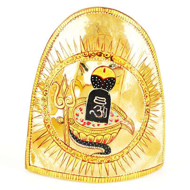 gemsmore:Beautiful Enamel Work Aventurine Hand Carved Lord Ganesha