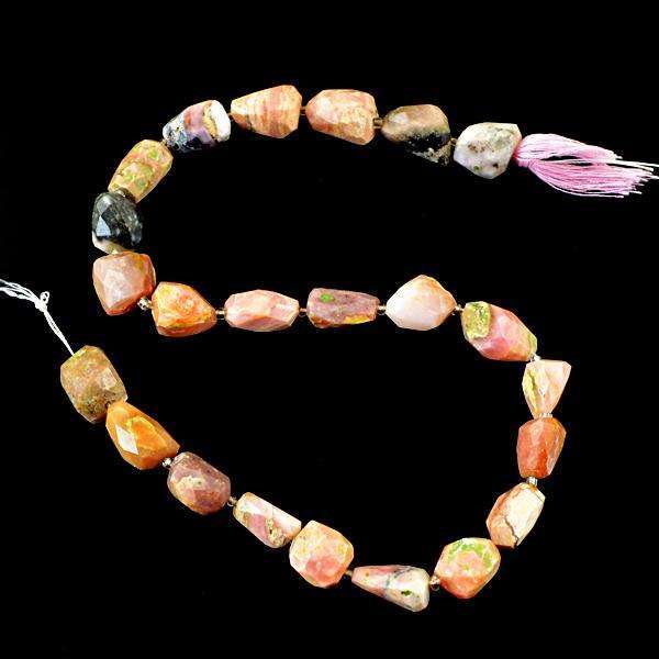 gemsmore:Beautiful Faceted Pink Australian Opal Drilled Beads Strand