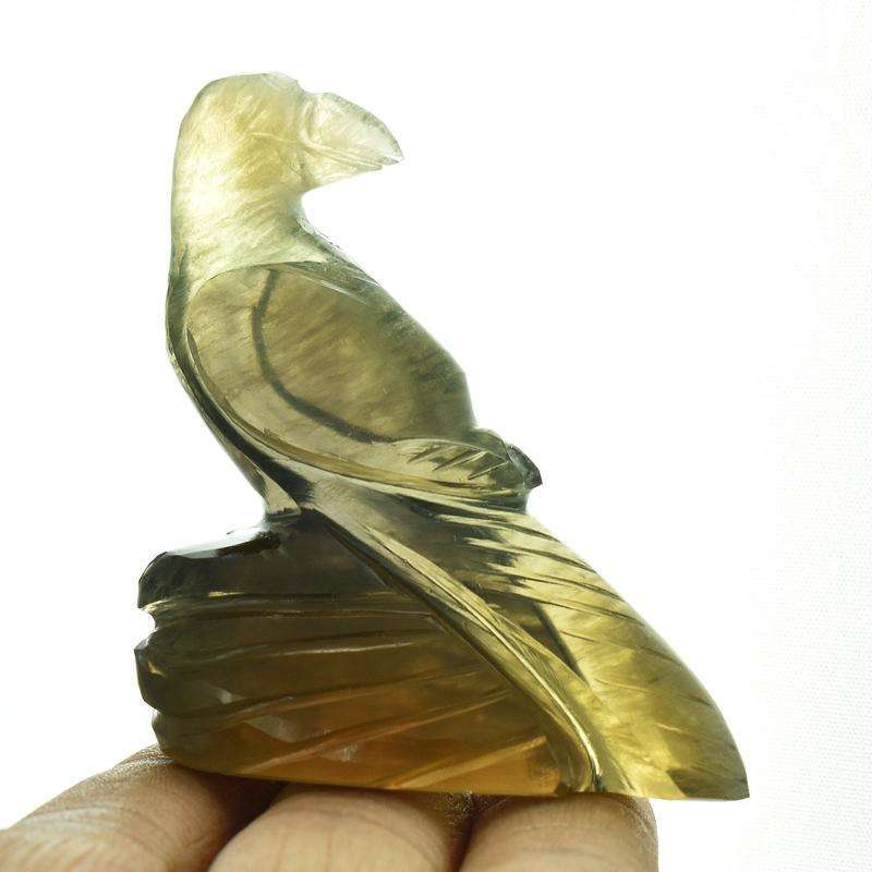 gemsmore:Beautiful Fluorite Hand Carved Bird Gemstone