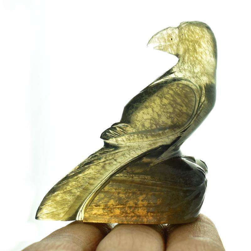 gemsmore:Beautiful Fluorite Hand Carved Bird Gemstone
