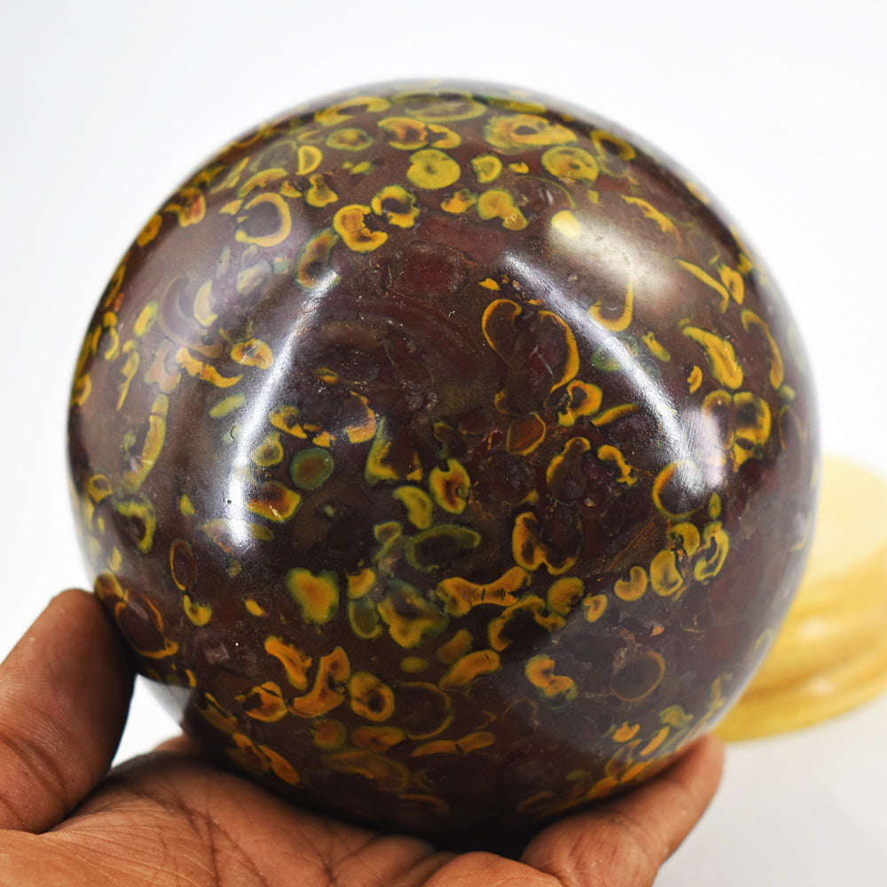 gemsmore:Beautiful Fruit Jasper Carved Crystal Healing Sphere - Massive Size