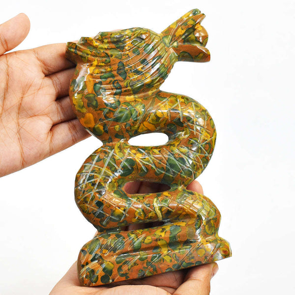 gemsmore:Beautiful  Fruit Jasper Craftsmen Hand Carved  Dragon