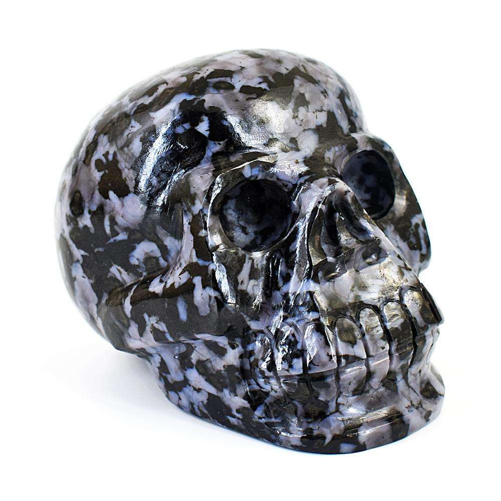 gemsmore:Beautiful Gabrella Jasper Hand Carved Genuine Crystal Gemstone Carving Skull