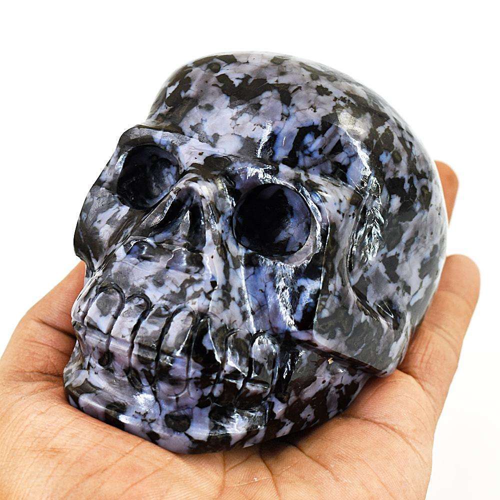 gemsmore:Beautiful Gabrella Jasper Hand Carved Genuine Crystal Gemstone Carving Skull