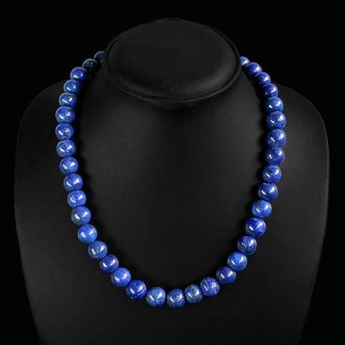 gemsmore:Beautiful Genuine Lapis Lazulli Necklace