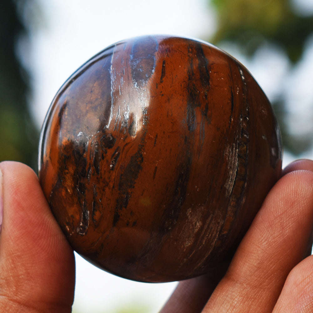 gemsmore:Beautiful  Golden Tiger  Eye Hand  Carved  Healing Crystal Sphere