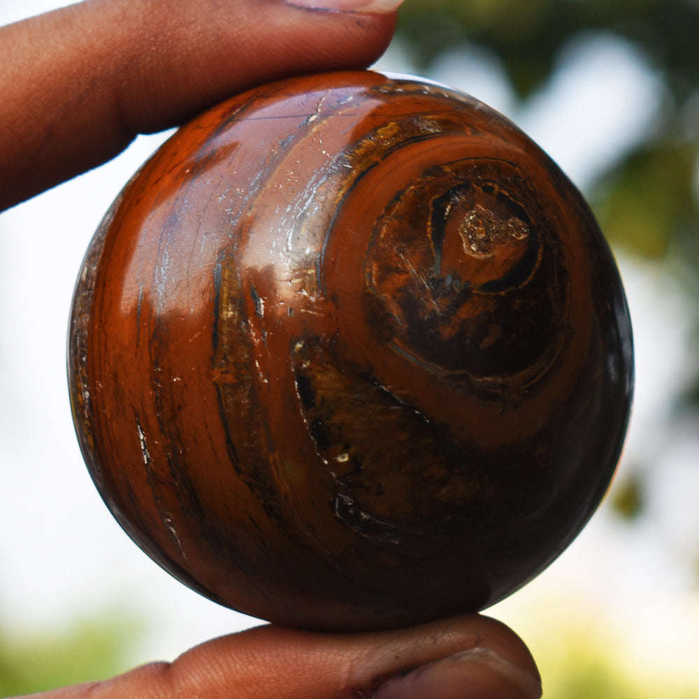 gemsmore:Beautiful  Golden Tiger  Eye Hand  Carved  Healing Crystal Sphere