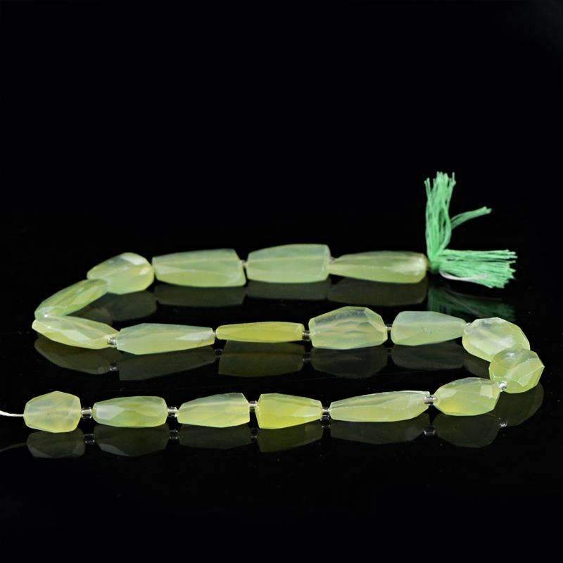 gemsmore:Beautiful Green Aquamarine Drilled Beads Strand Natural Faceted