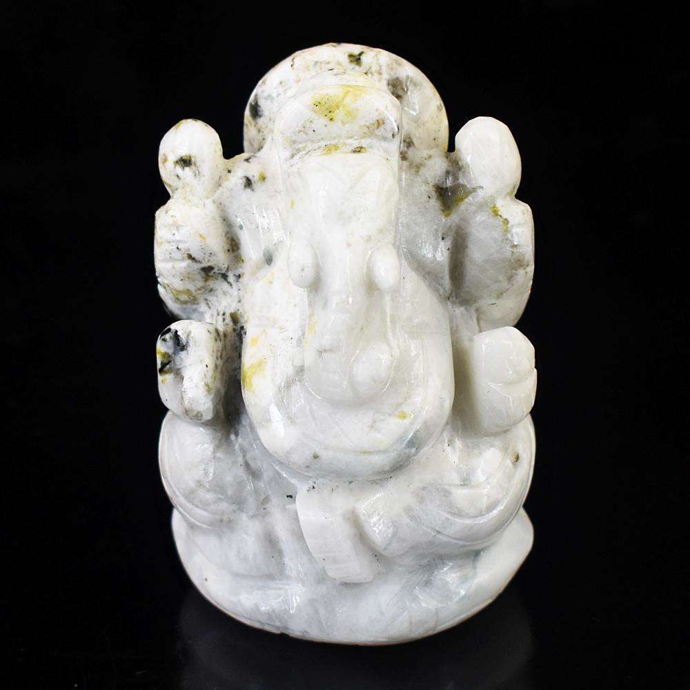 gemsmore:Beautiful Howlite Hand Carved Ganesha