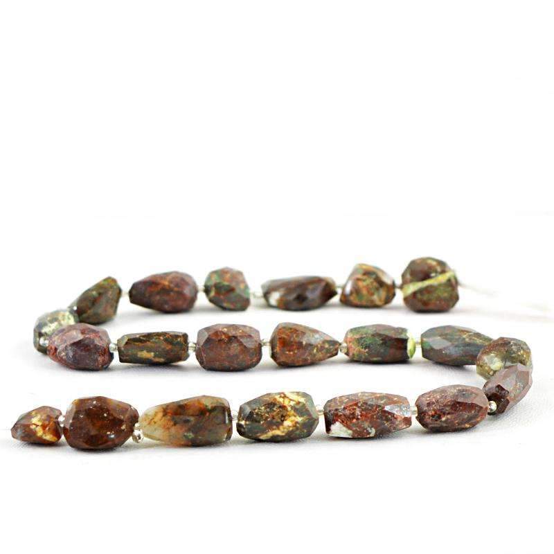 gemsmore:Beautiful Jasper Beads Strand Natural Faceted Drilled