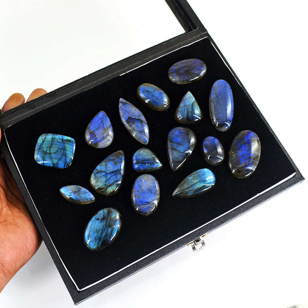 gemsmore:Beautiful Labradorite Untreated Gemstone Cabochon Lot